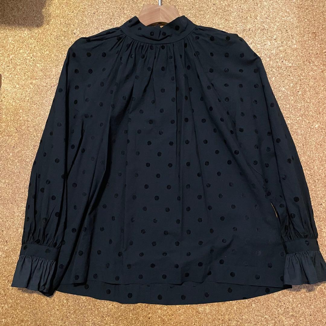 マガリ MAGALI アンティークドットフリルスリーブプルオーバー★極美品