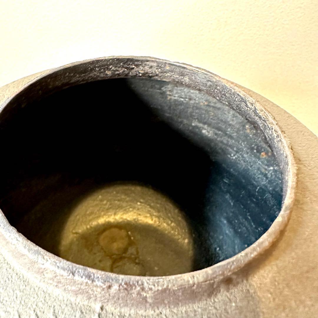 ♦︎未使用品♦︎茶道具　老松地紋　茶窯　窯鐶　釜　鉄製　古道具