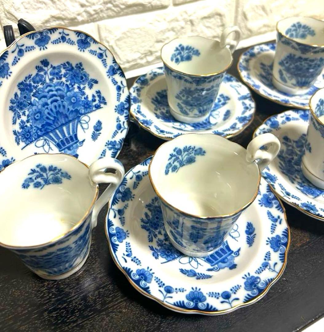 未使用品　寿陶　王冠マーク　クラウンマーク カップ、ソーサー 5セット