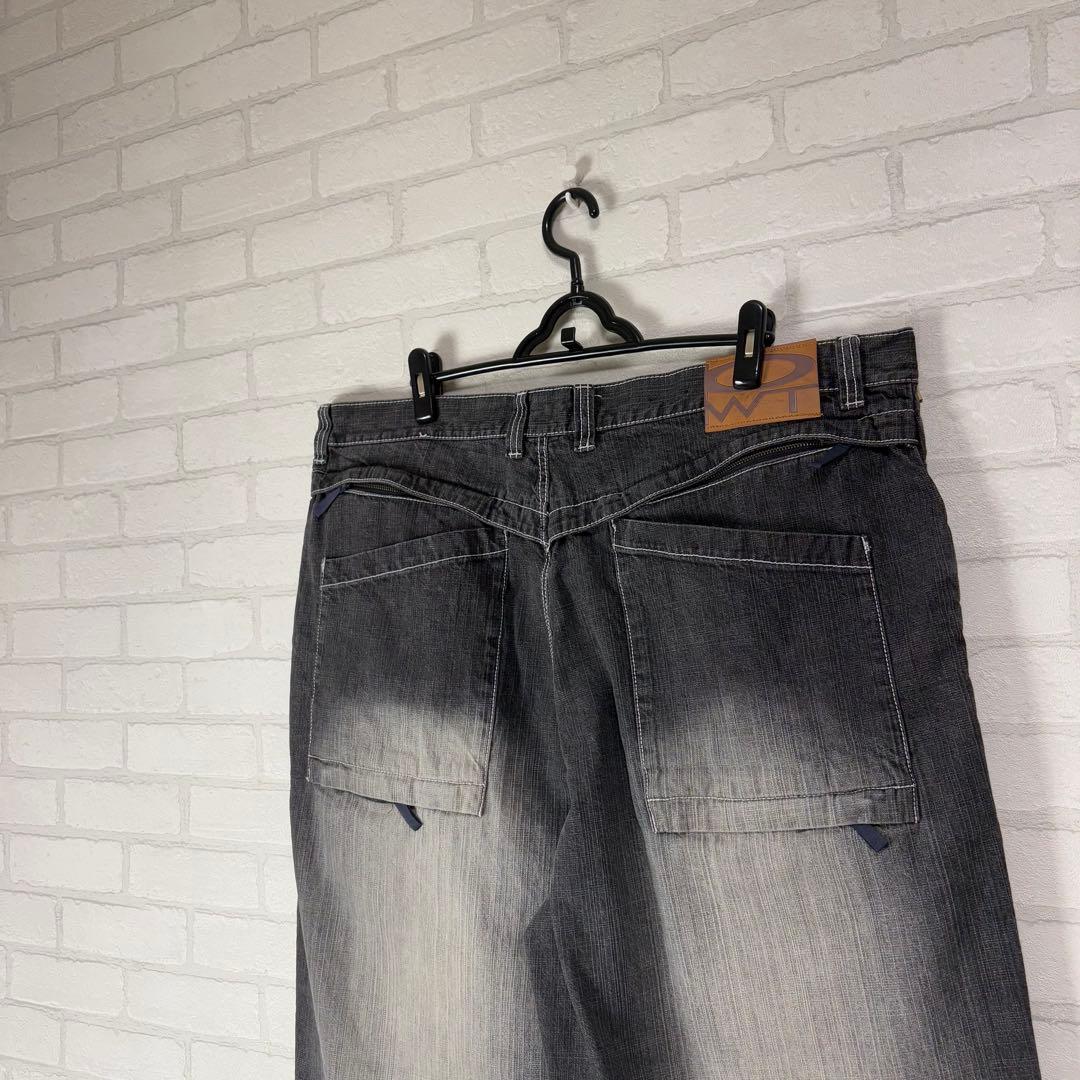 PWT 多ポケット 超極太 オーバーサイズ ブラックデニム バギーパンツ B系