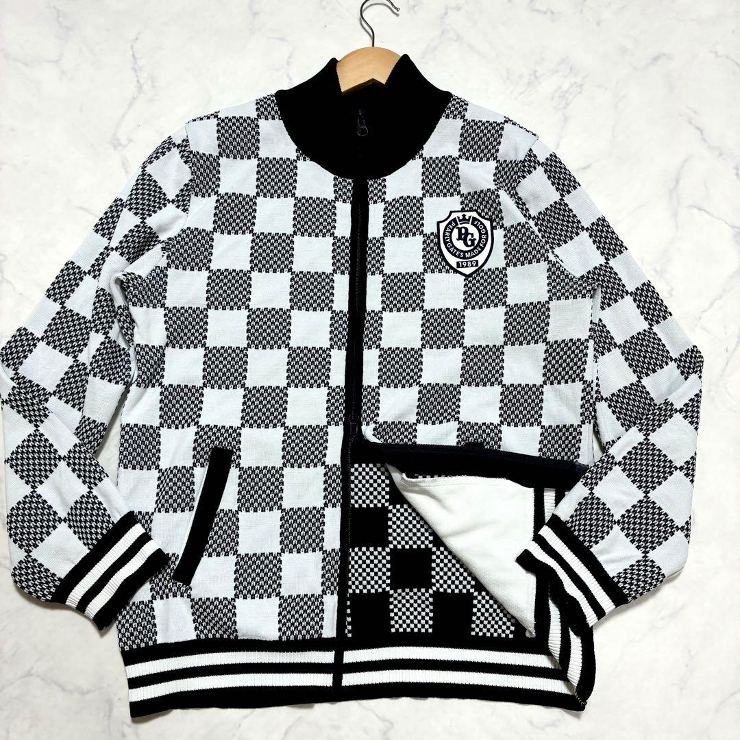 PEARLY GATES ドライバーズニット ジャケット チェック柄 L 白