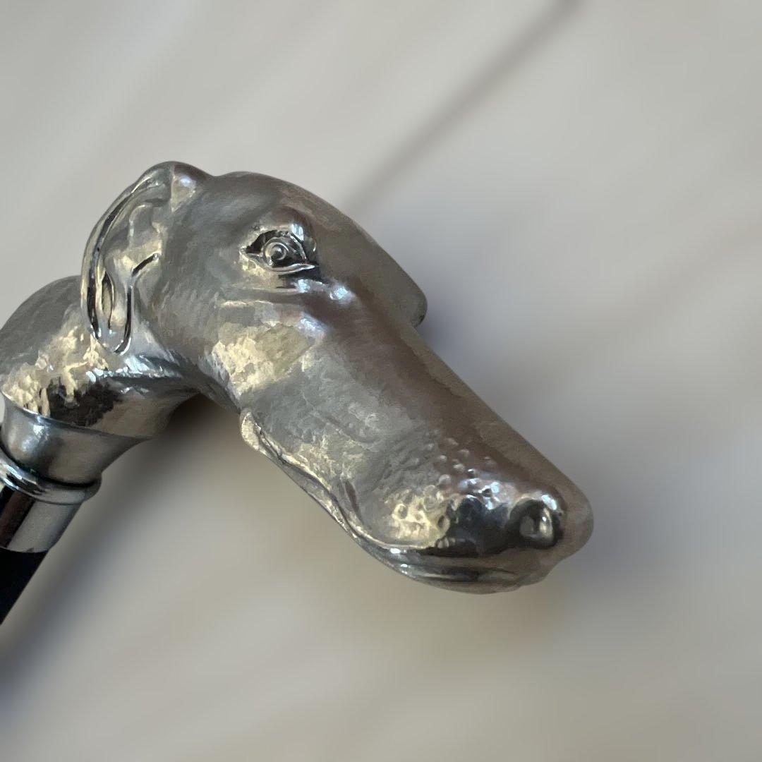 【オシャレステッキ】英国 アニマル おしゃれステッキ 銀 犬