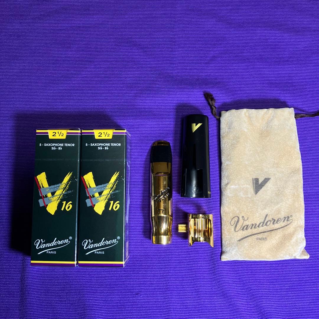 テナー用バンドーレンＶ16メタルマウスピースT7、リガチャー、リード10枚付き