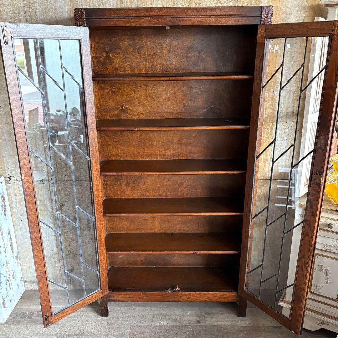 英国アンティーク　ブックラック　キャビネット　本棚　イギリス　ヴィンテージ