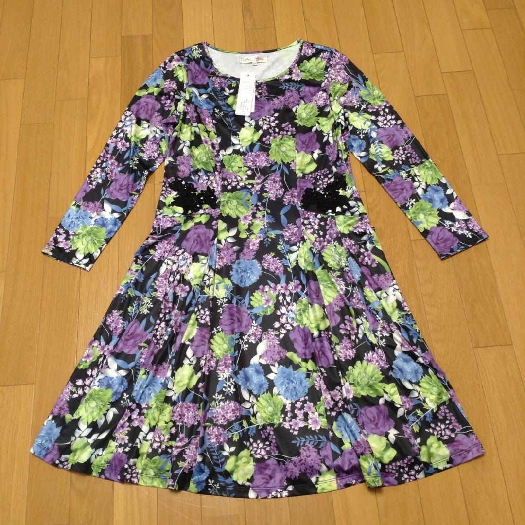 Super Beauty 花柄ワンピース ＬＬサイズ　新品