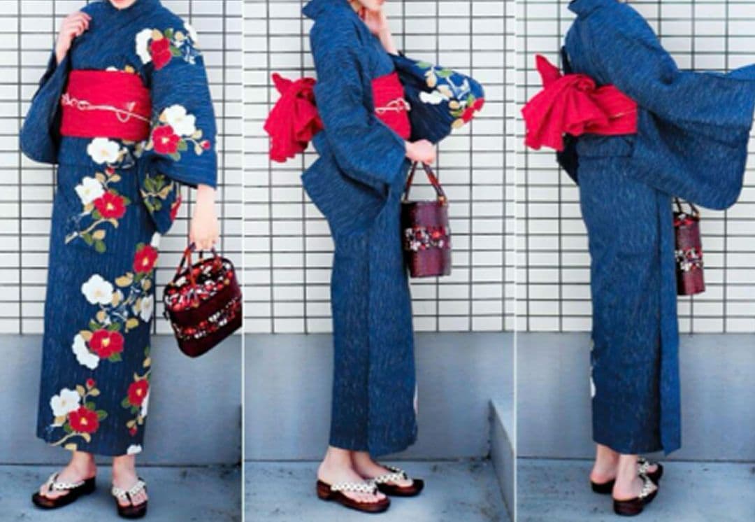 【新品未使用】浴衣　単衣　片身替わり　絵羽風　洗える着物　ＴＬ　裄69