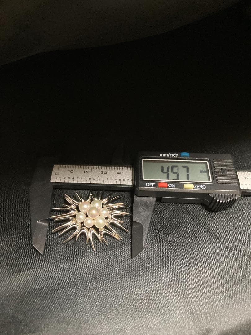 MIKIMOTO ミキモト ブローチ パール 7粒 7珠 925 皇室御用達