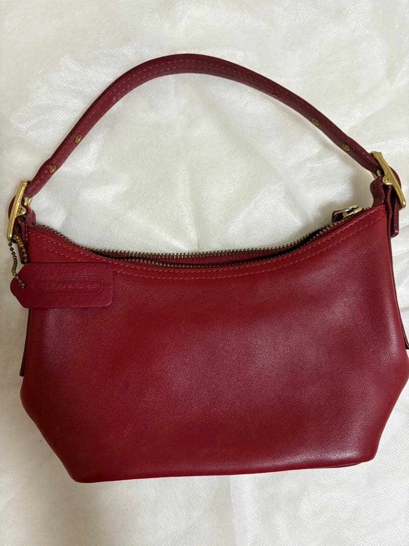 coach レザー 赤 ジッパー付きオールドコーチ 9844