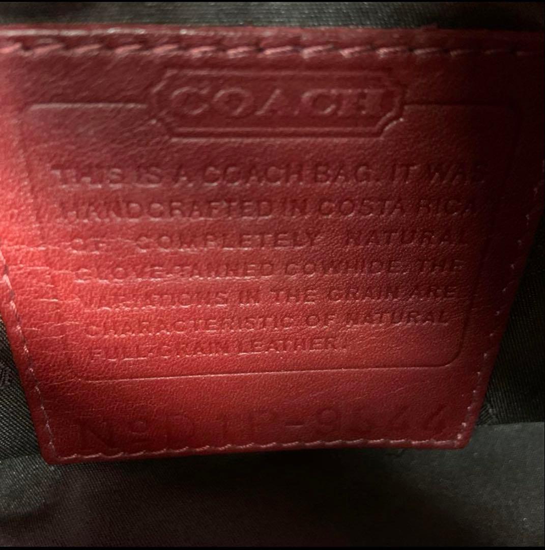 coach レザー 赤 ジッパー付きオールドコーチ 9844