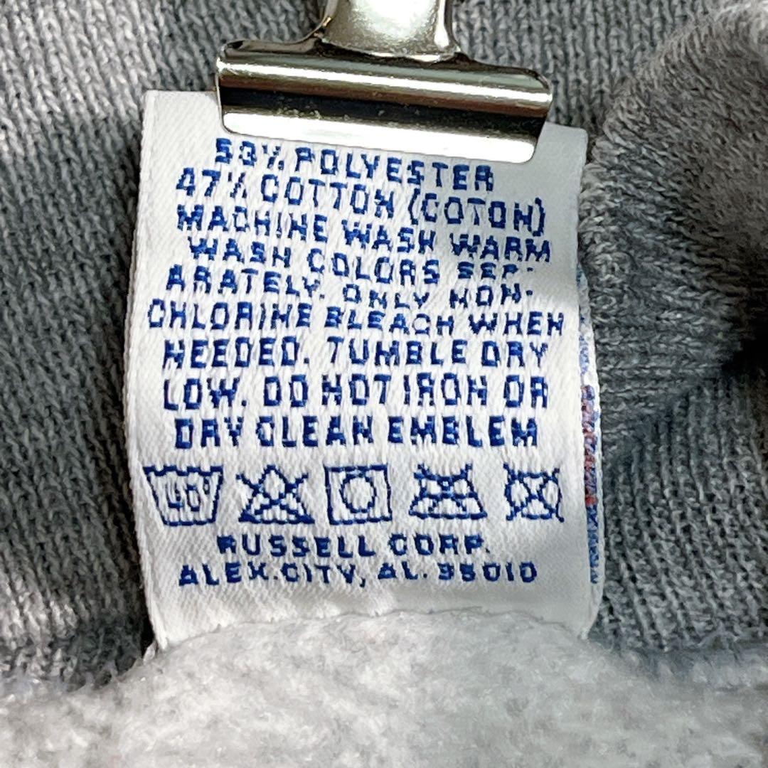 90s ラッセル USA製 スウェット L グレー 無地 タートルネック7677