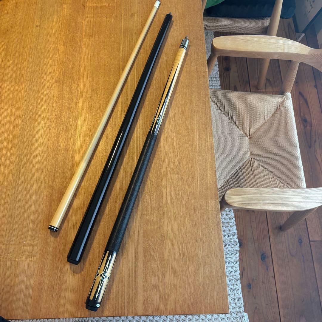 ビリヤードキューケース 黒 キュー付き