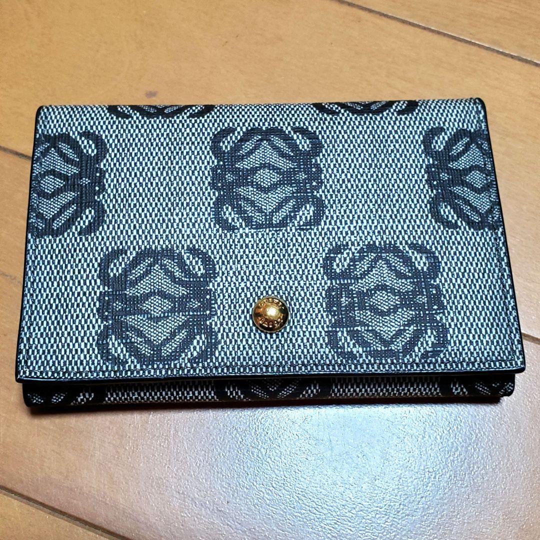 LOEWE ロエベ カードケース 名刺入れ アナグラム グレー/ブラック