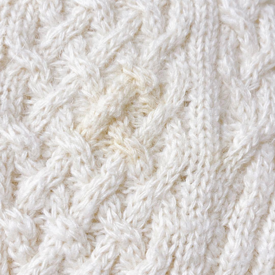 バーバリーブルーレーベル　アンゴラ混ケーブルニットカーディガン　フード　金ボタン