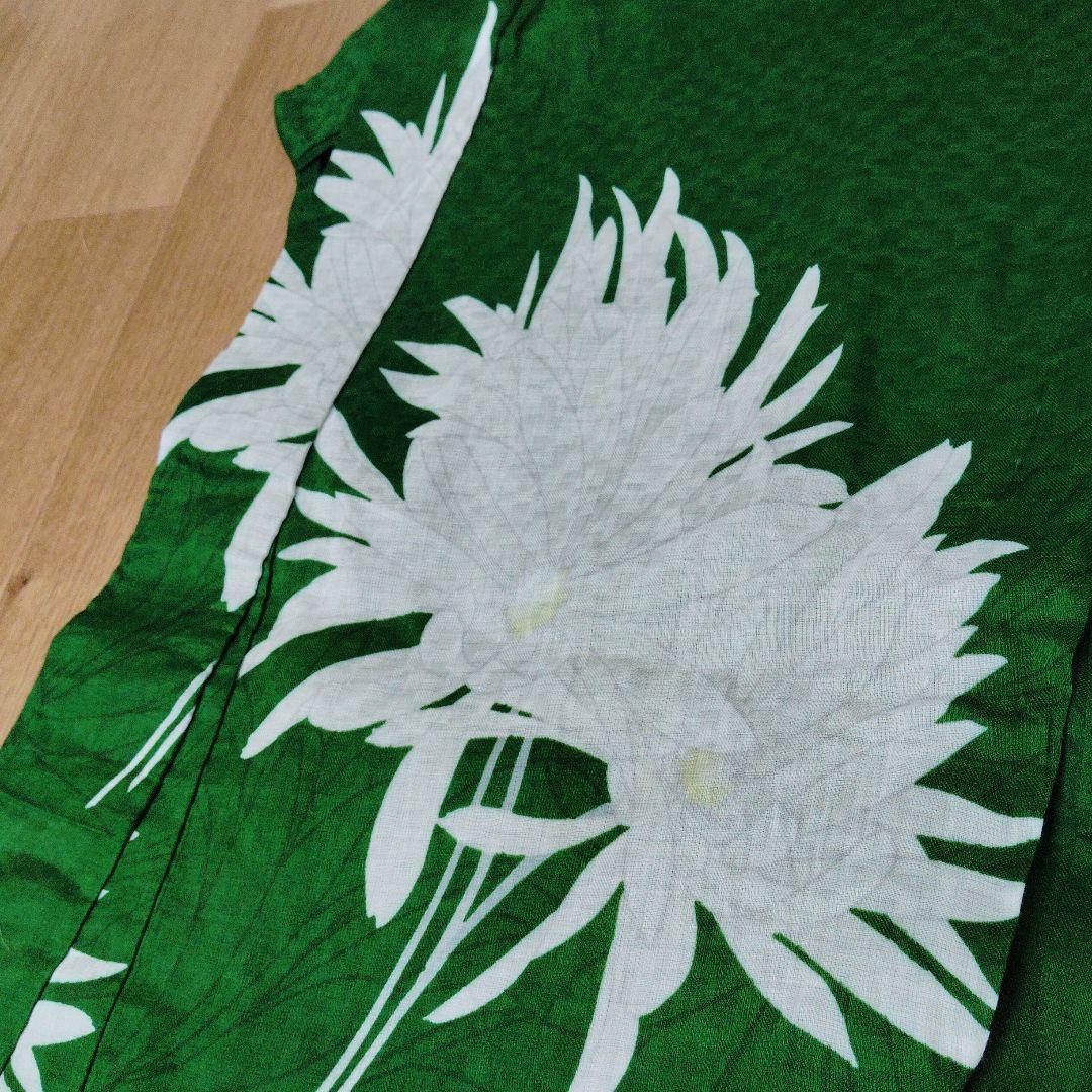 さわさん　誉田屋源兵衛　浴衣　仕立て上がり　月照乱華　グリーン