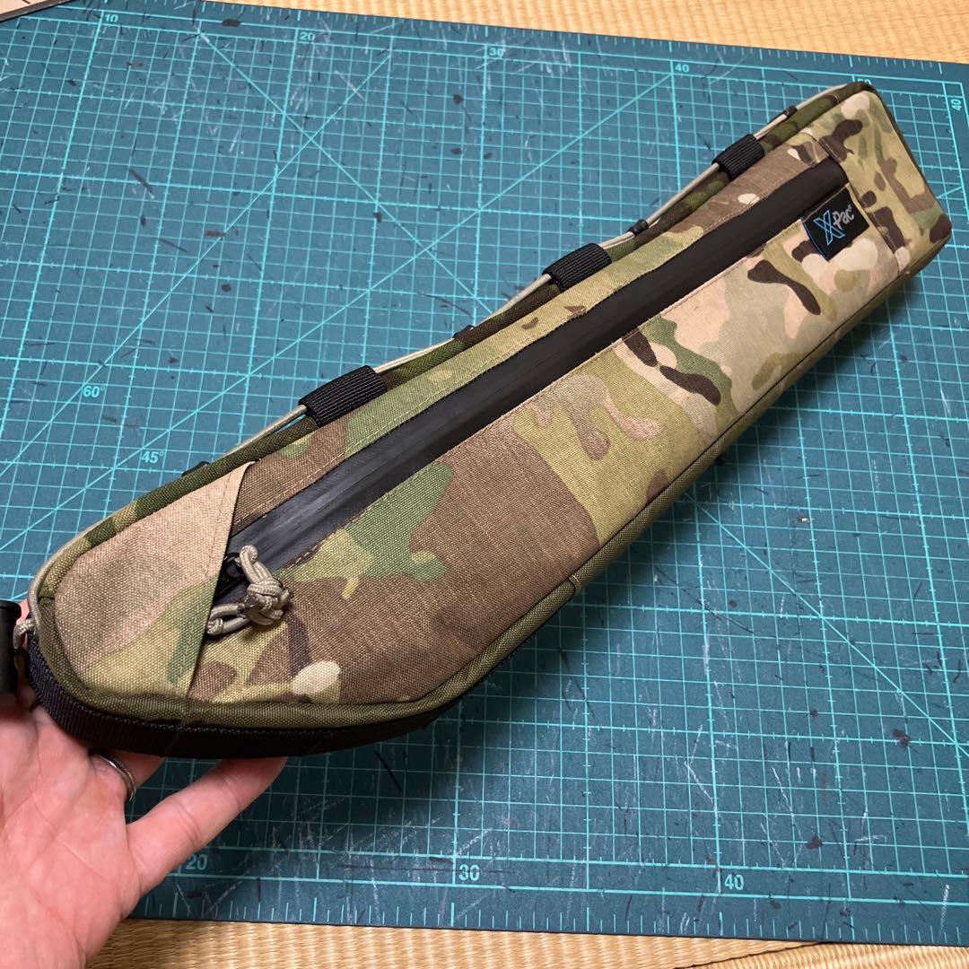 ハンドメイドフレームバッグ　X-PAC マルチカム/トロピック43cm