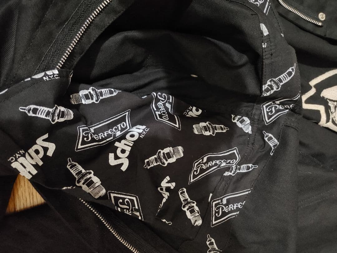 ✨希少柄✨刺繍✨Schott N.Y.C ショット オーバーオール Lサイズ