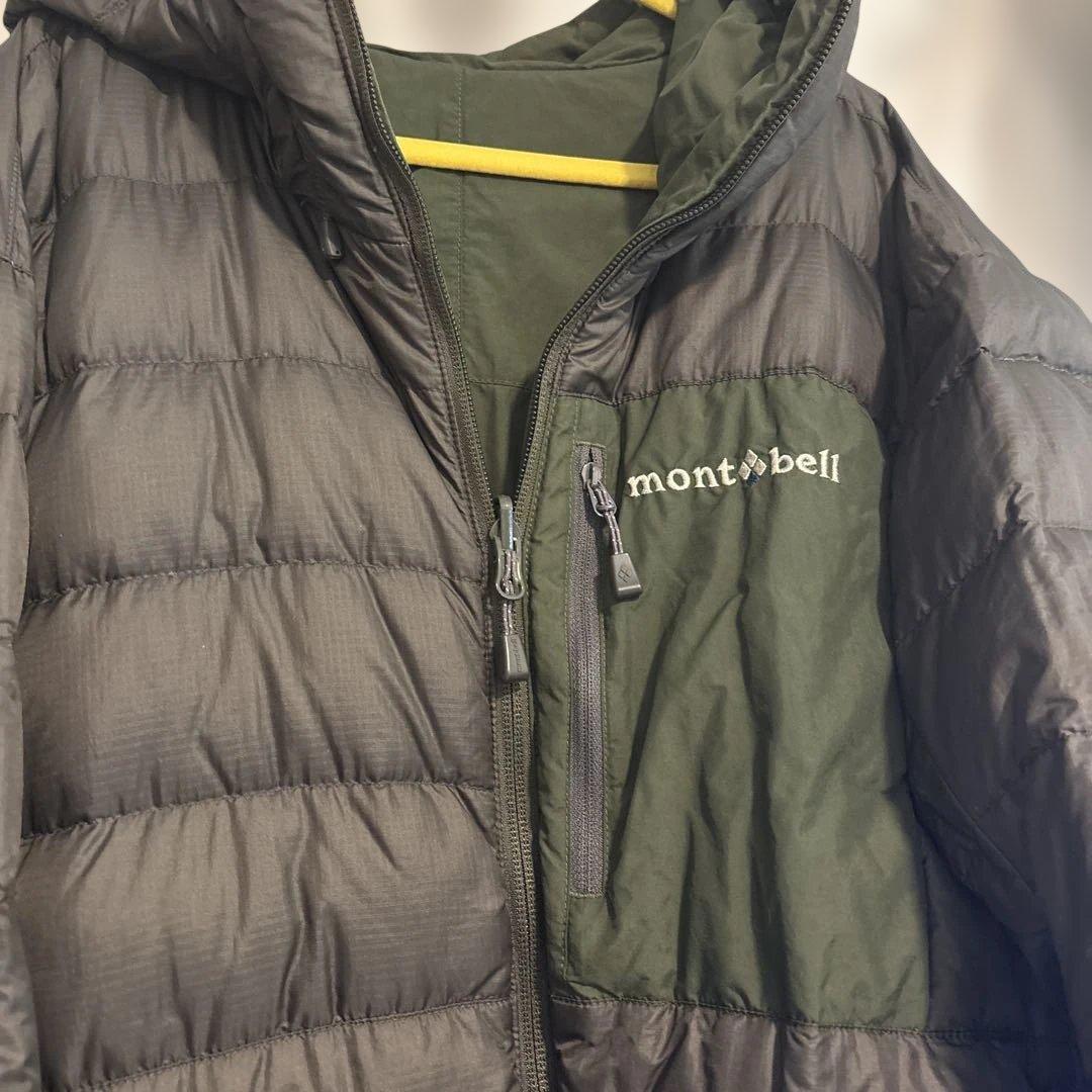 mont-bell フード付きダウンジャケット オリーブグリーン