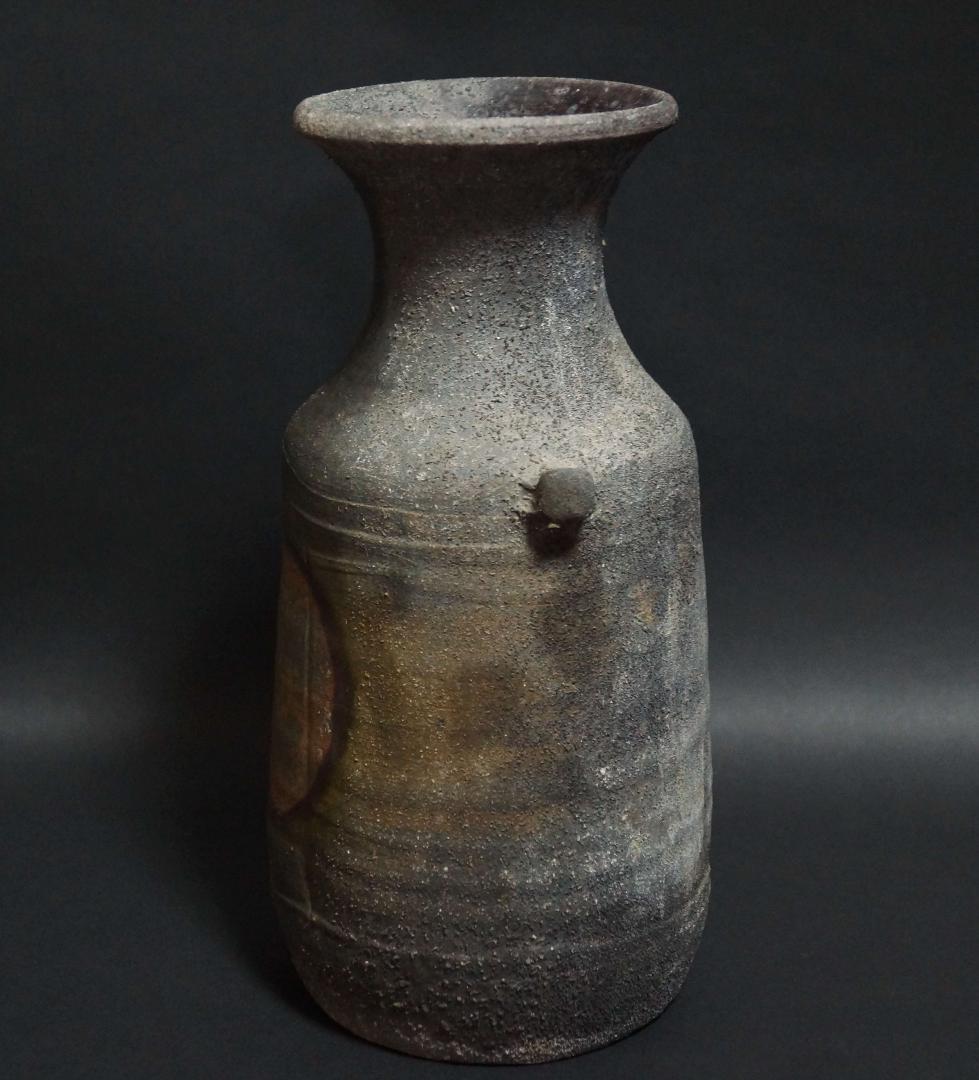 備前焼 牡丹餅 双耳 花入 花瓶 壺 壷 花器 / 華道具