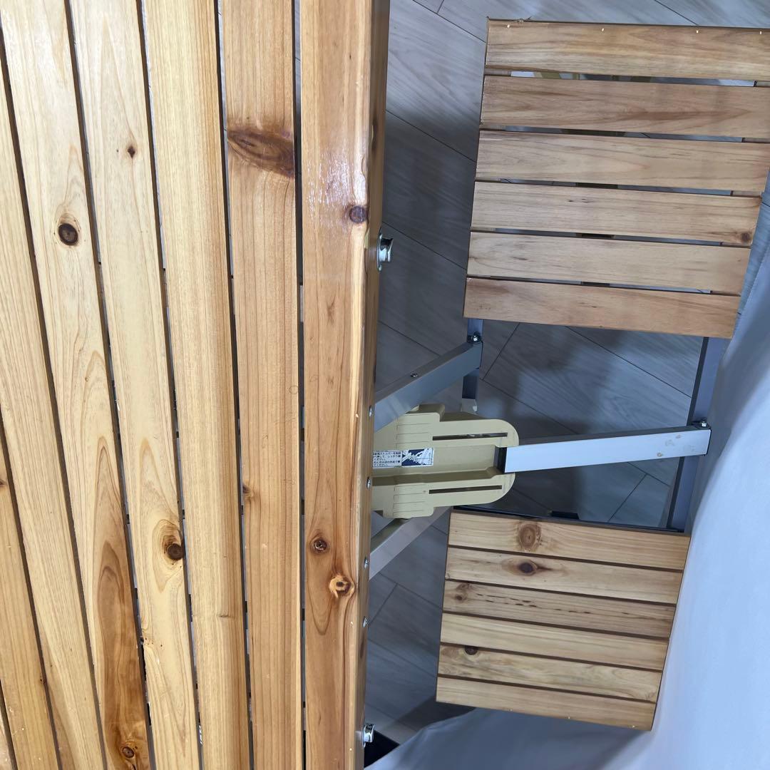 木製 折り畳み ピクニック　テーブルセット 椅子一体型　BBQ アウトドア