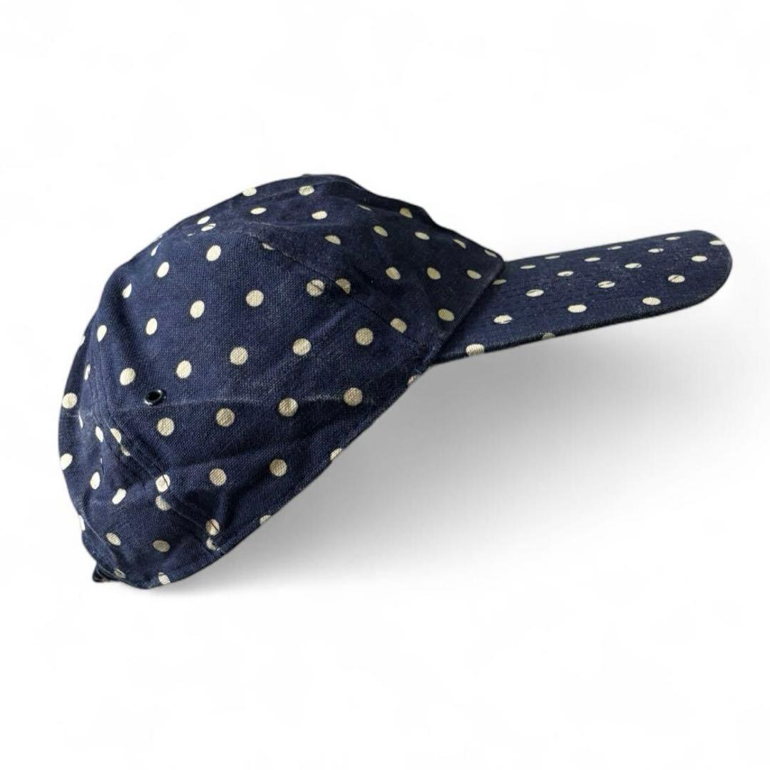 90's VINTAGEドット柄ロングビルキャップ帽子古着フェードCAP90年代