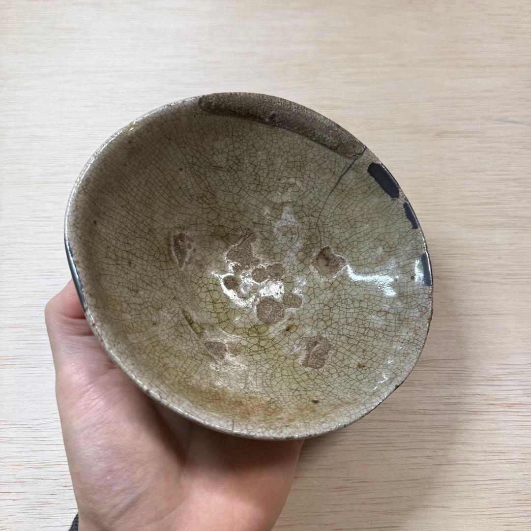 古瀬戸 灰釉 平茶碗 室町時代 茶碗 山茶碗 古美術 骨董 古美濃 古常滑 志野