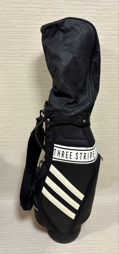 adidas Three Stripe Life キャディバッグ　黒