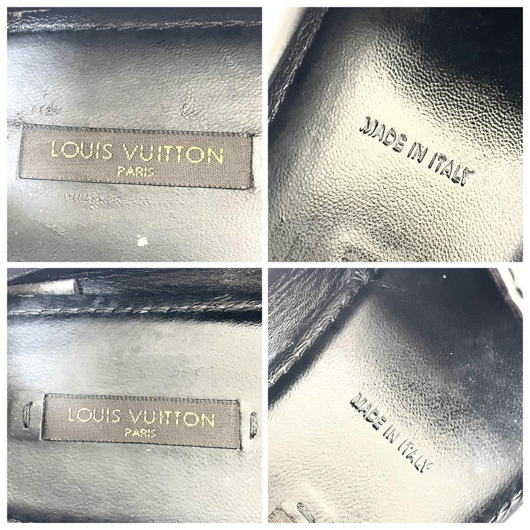 ルイヴィトン　ローファー　革靴　フラットシューズ　ブラック　黒　レザー