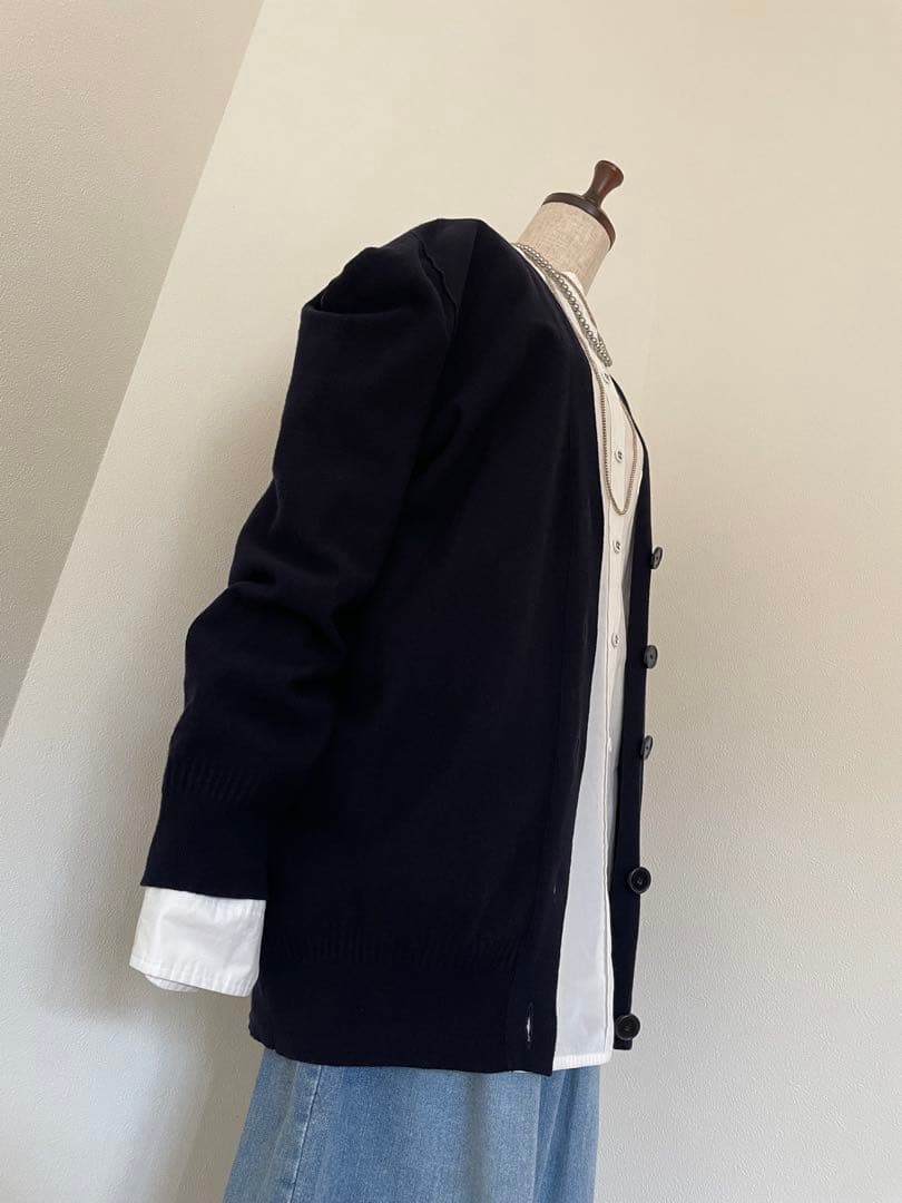 【ステラマッカートニー】立体ショルダー インサイドアウトカーディガン　イタリア製