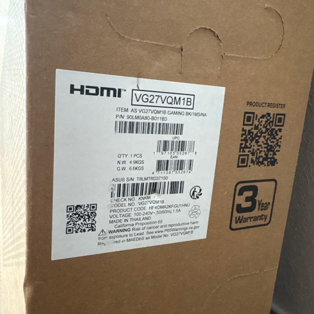 い*け様 【新品未開封】ASUS VG27VQ ゲーミングモニター