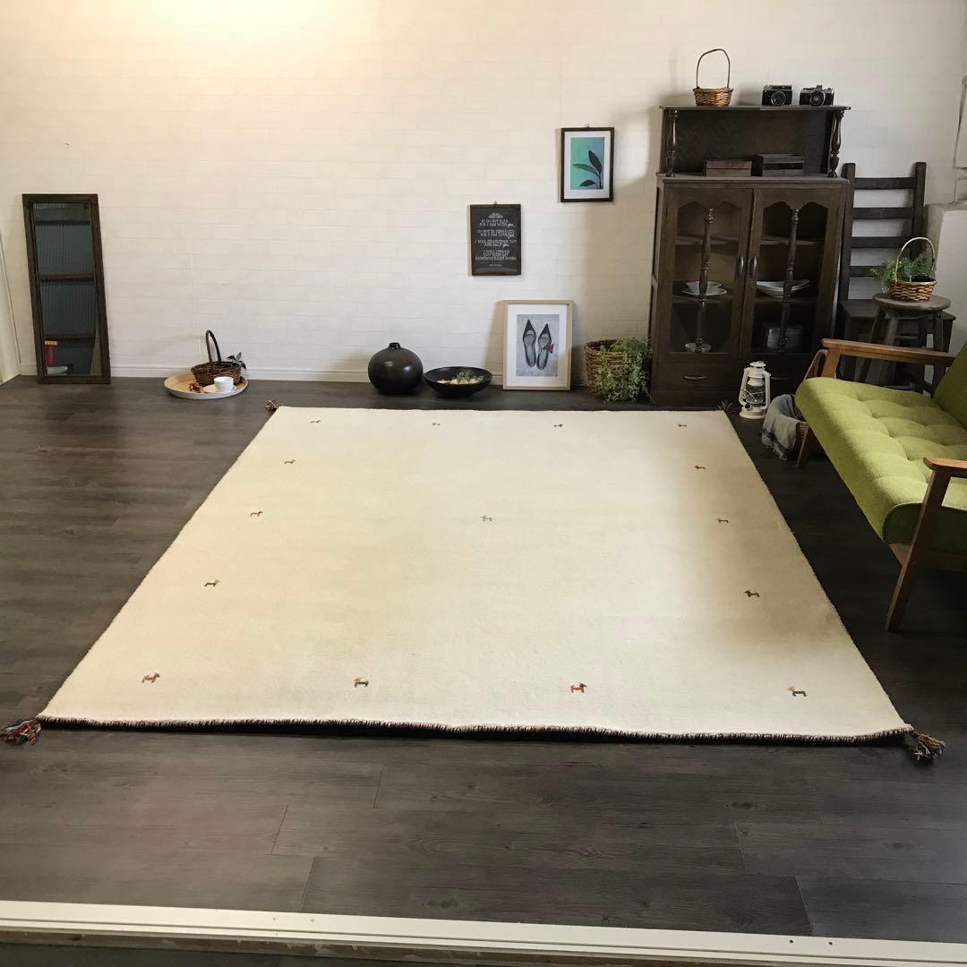 一点限り 201x246cm 3畳 ギャッベ ギャベ ラグ ラグマット 1wh