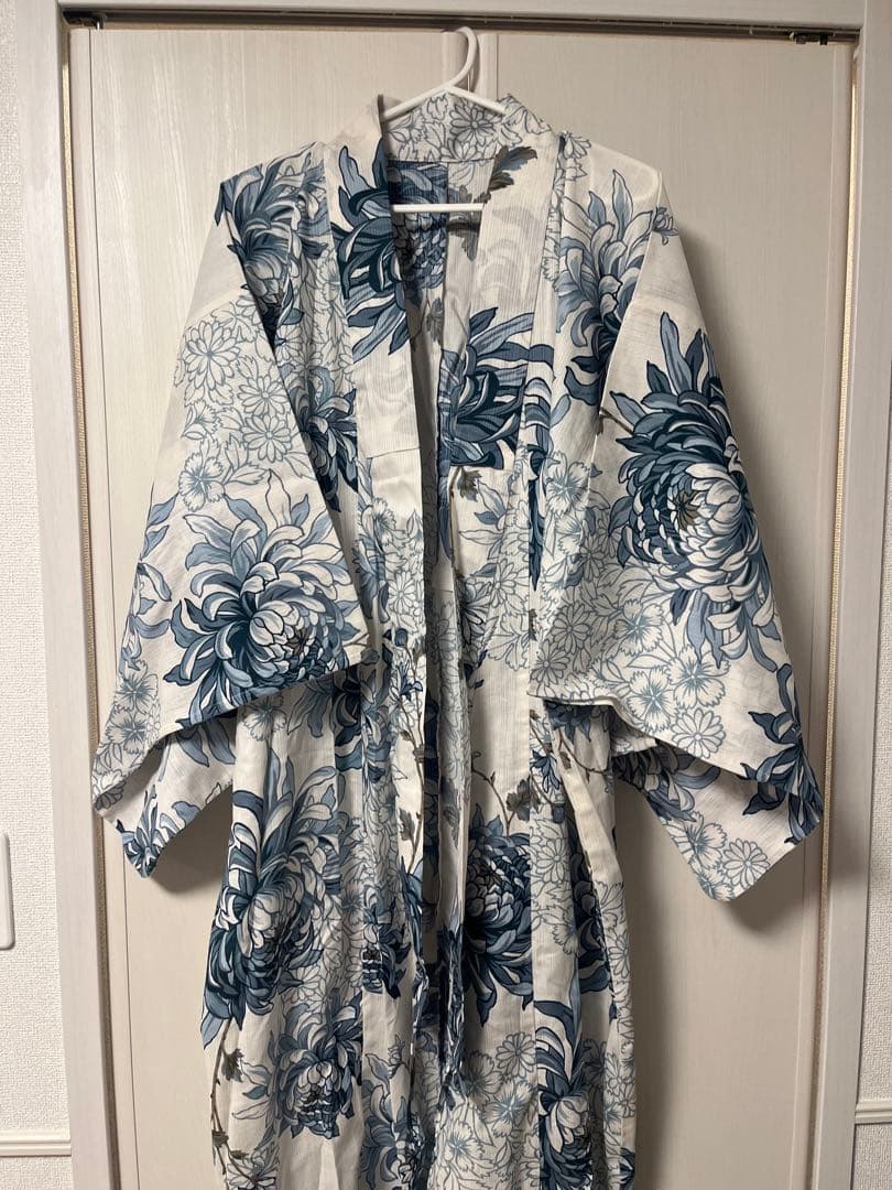 dita青い花柄浴衣・帯・下駄セット