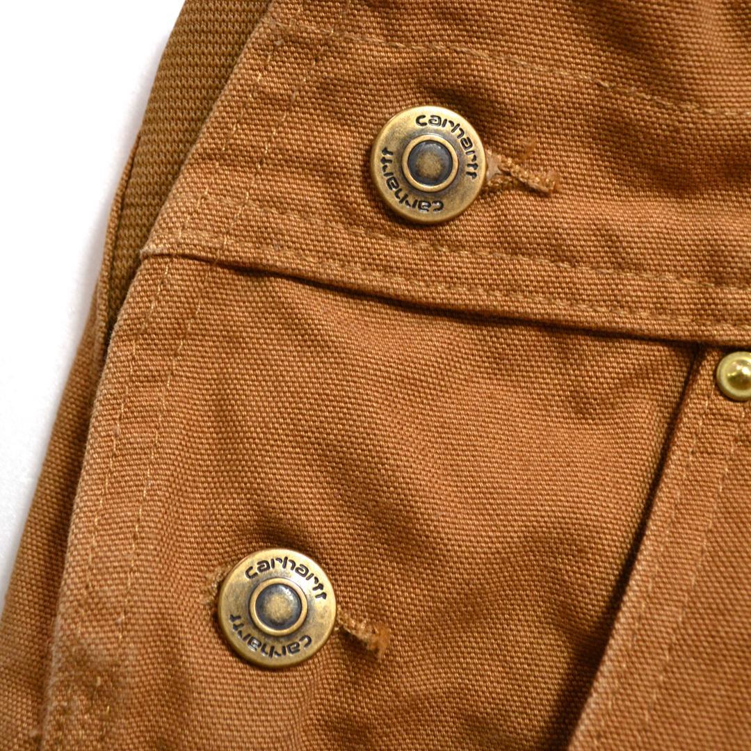 【美品】carharttカーハート コットンダックビブオーバーオールLブラウン