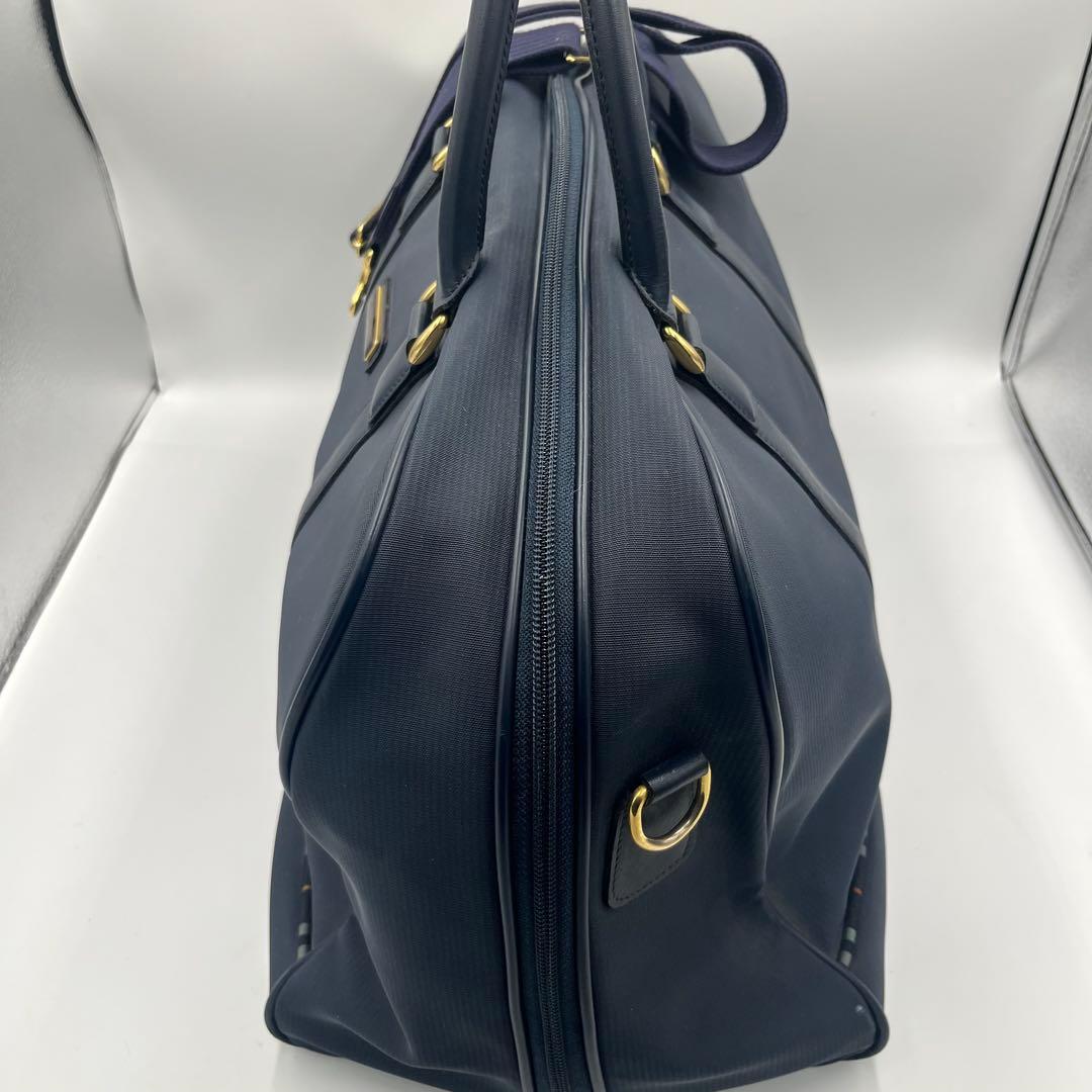 バーバリーゴルフ ボストンバッグ 2way ノバチェック PVC ネイビー