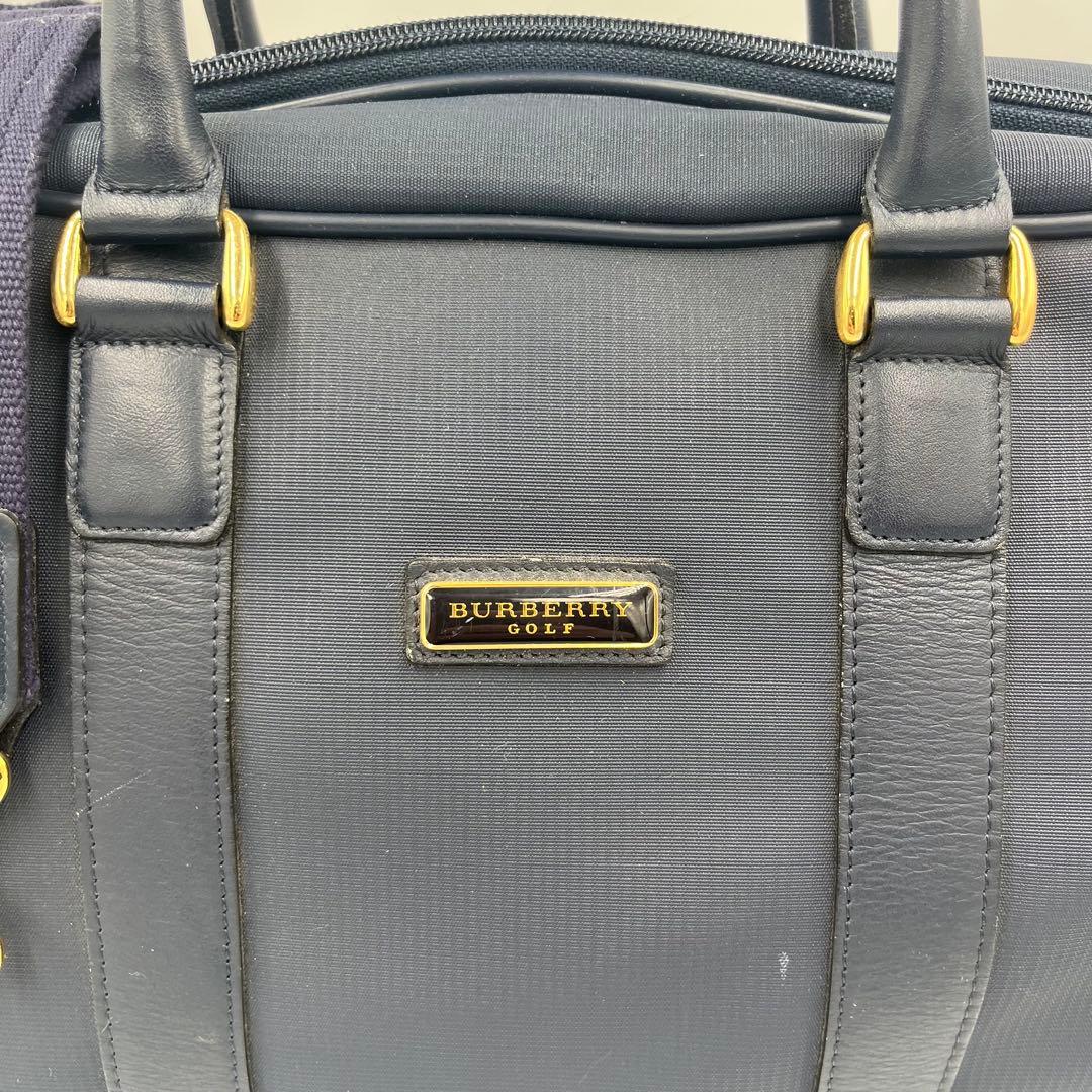 バーバリーゴルフ ボストンバッグ 2way ノバチェック PVC ネイビー