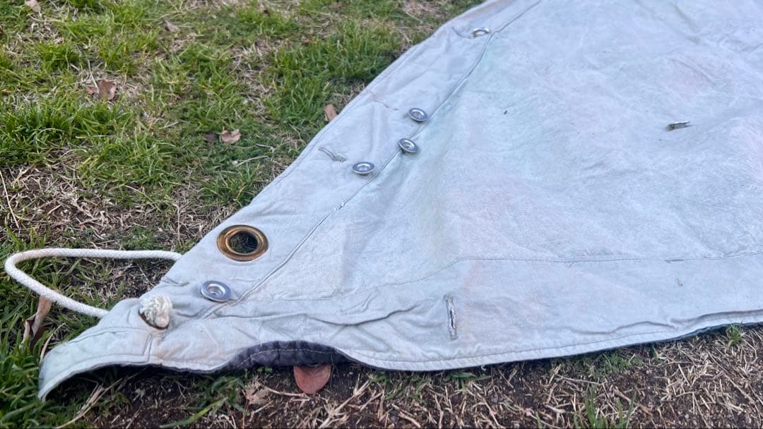 スウェーデン軍 三角 軍幕 USED コットン④