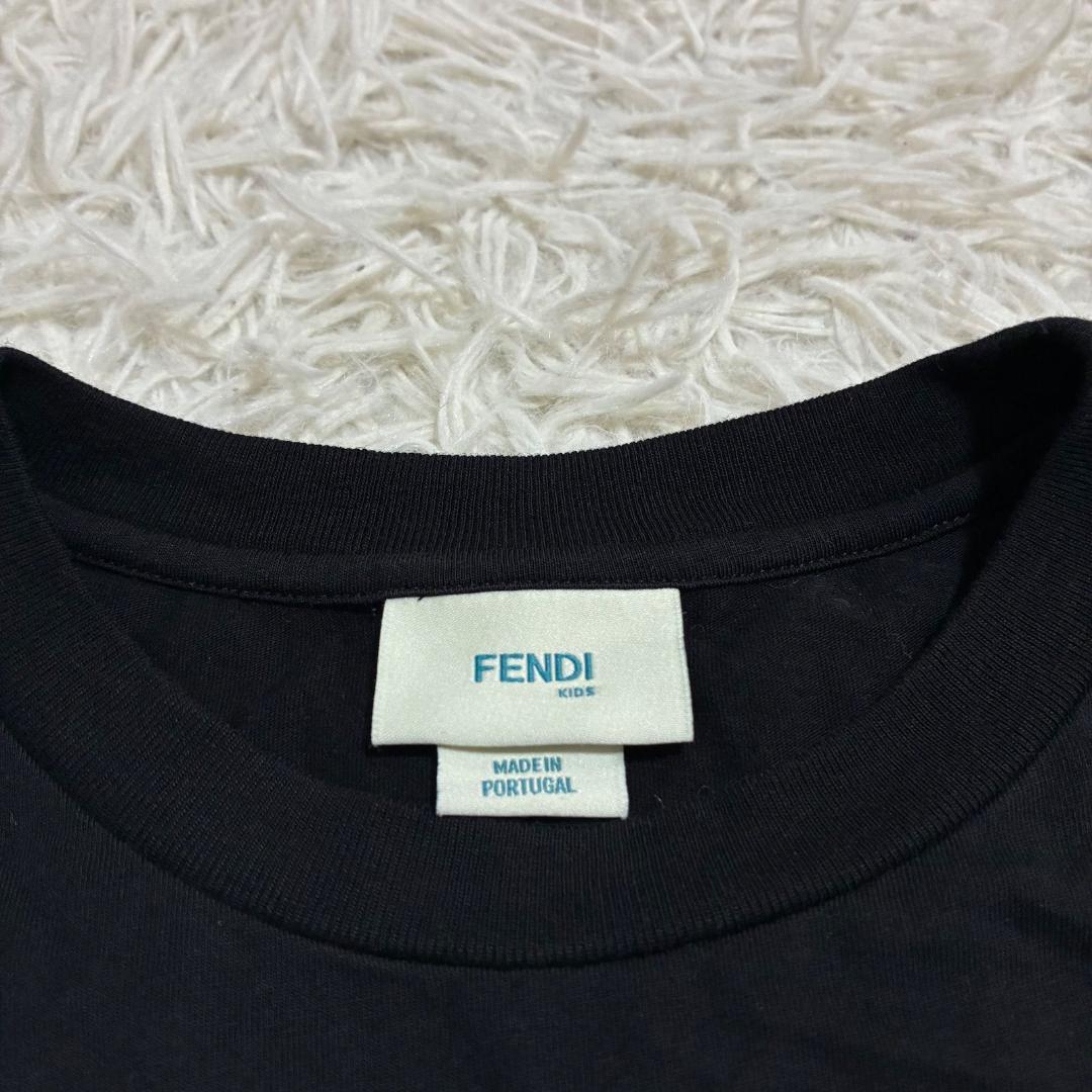 12419✨フェンディキッズ ビッグロゴ Tシャツ カットソー 黒 12A