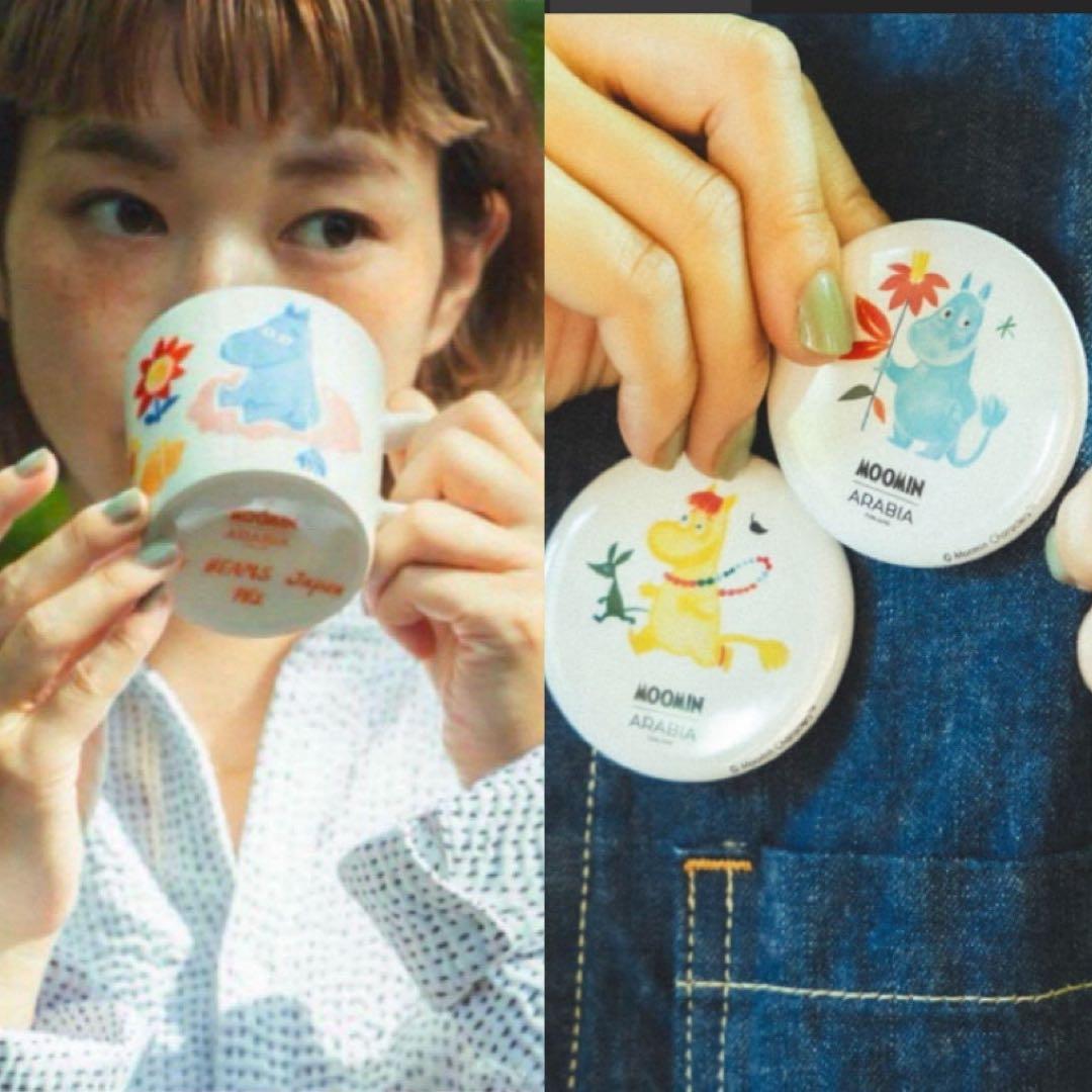 【新品未使用】ムーミン ハンドペイントマグと缶バッチのセットビームスコラボ