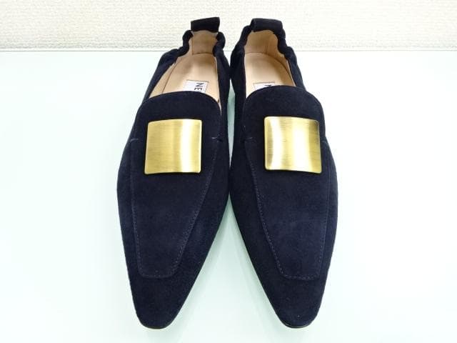 未使用　NEBULONI E. / スクエアプレート ローファー　36　ネイビー