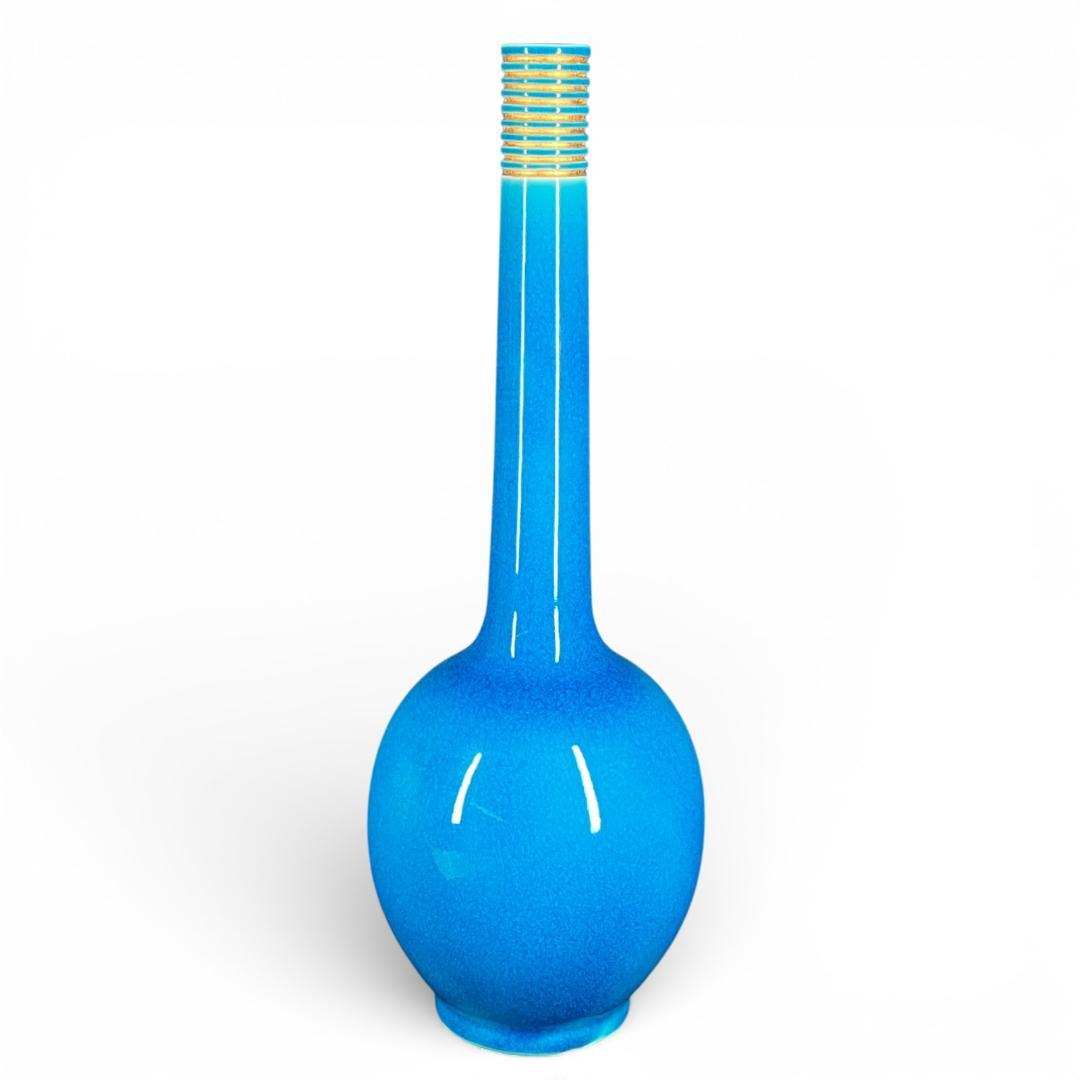 【本物保証】極美品 十六代 永楽善五郎（即全）造 交趾 鶴首花入 共箱