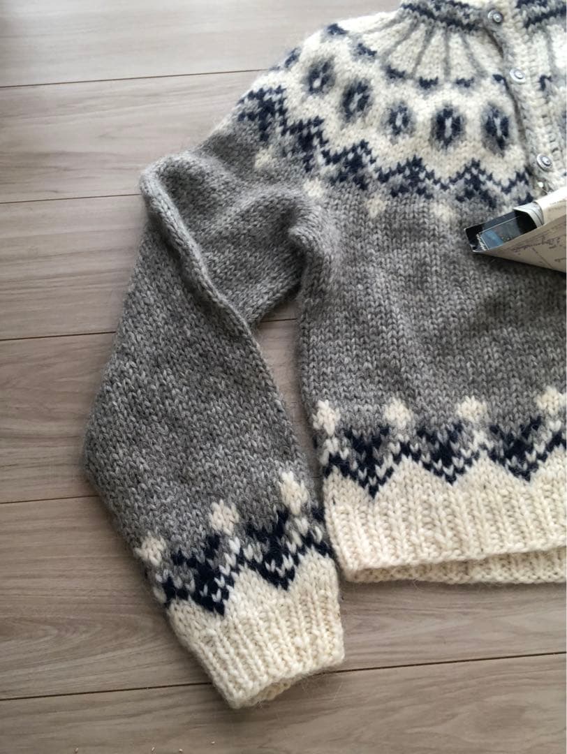 アイスランド製ハンドニットノルディックカーディガン美品ICELANDセーター