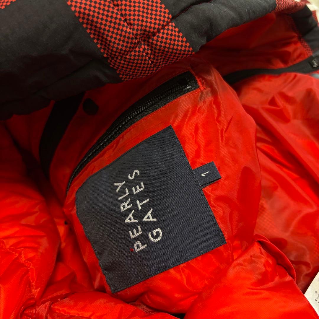 パーリーゲイツ ダウンジャケット ジップ ダウン 赤 チェック フード