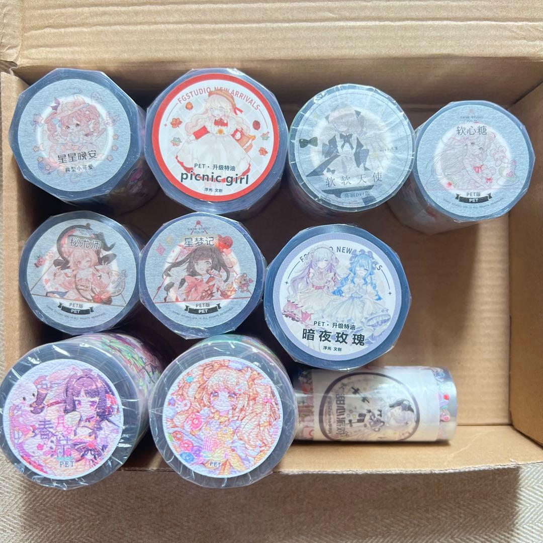 海外 マスキングテープ 人物マステ　新品 セット女の子 PET 巻売り