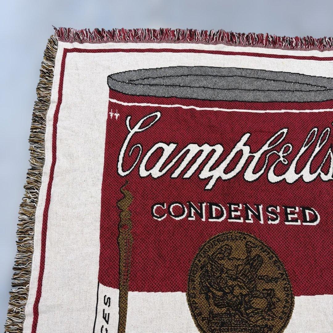 デッドストック　キャンベルスープ　マルチカバー　ソファカバー　ラグ184x127