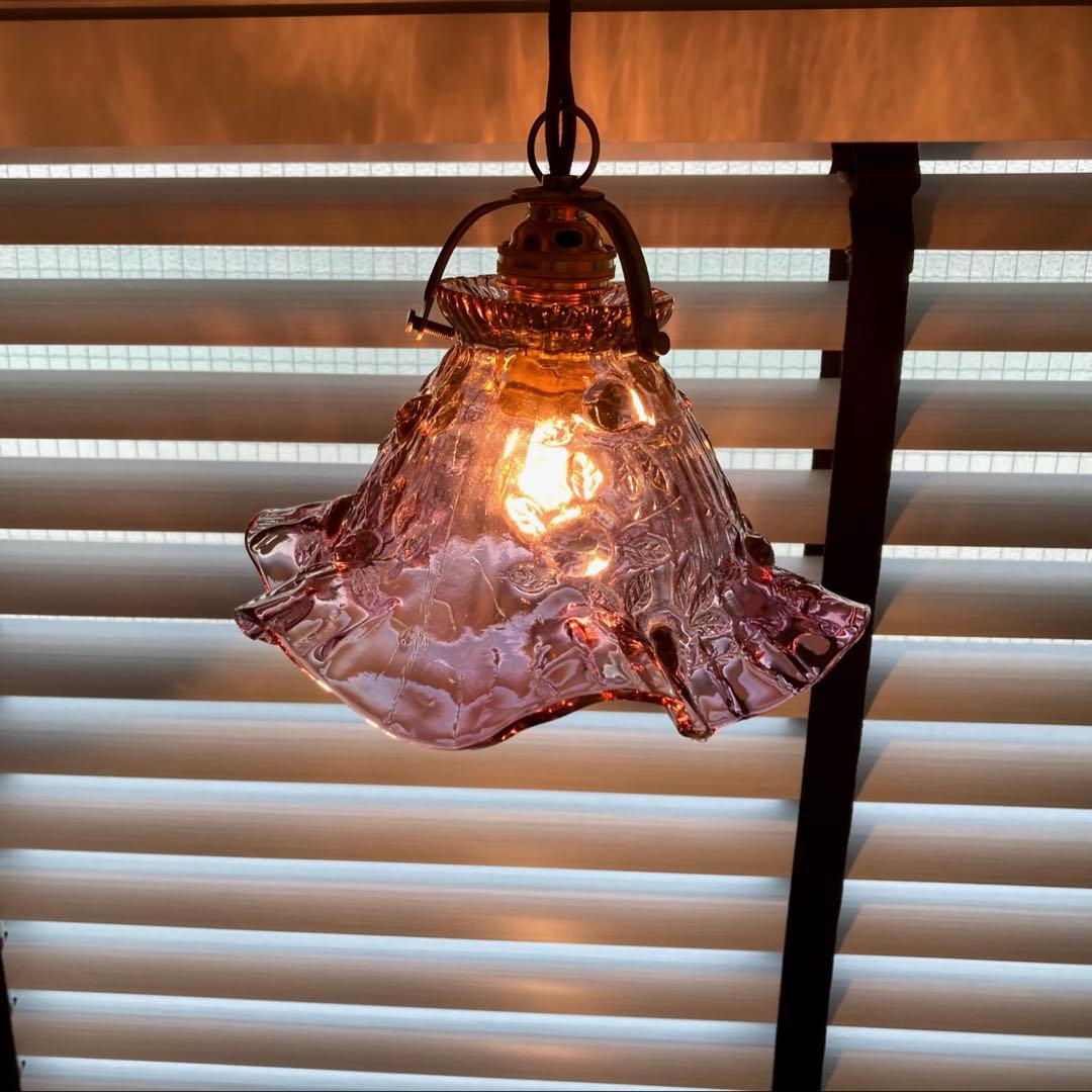 フェントン　ガラスランプシェードオパールセント　アンティーク