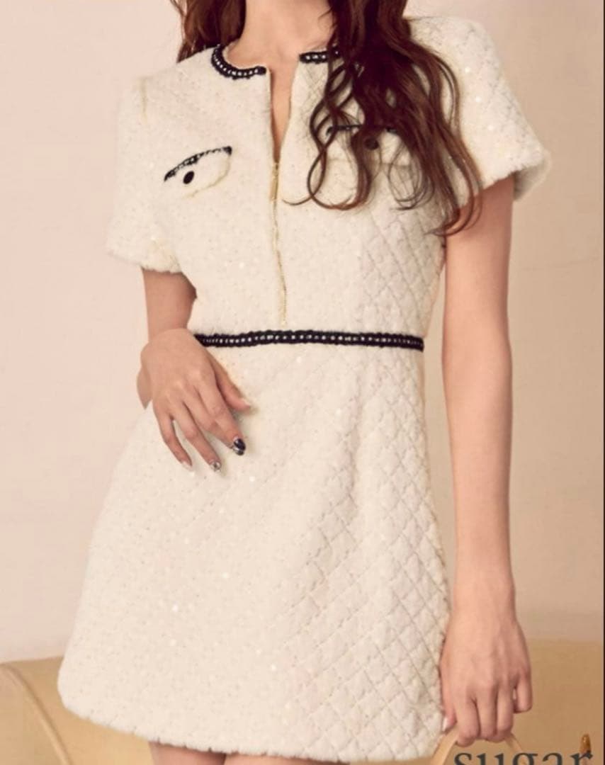 【美品タグあり】sugar DetailedKnitMiniDress