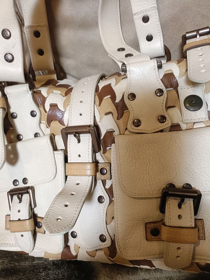 MULBERRY マルベリー ロクサンヌ トライトーンウーブンレザーサッチェル