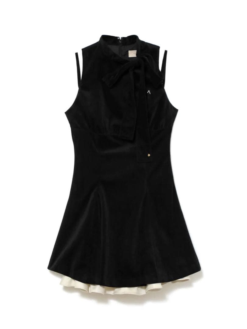 ワンピース Andmary Daisy velour mini dress / black