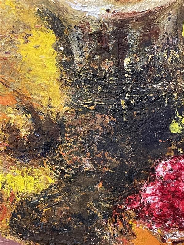 「真作」作者不明　静物画　油彩画　額装　サイン有り　F6号