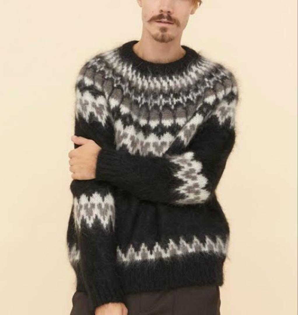 BATONER バトナー ノルディック ニット セーター モヘア ブラック