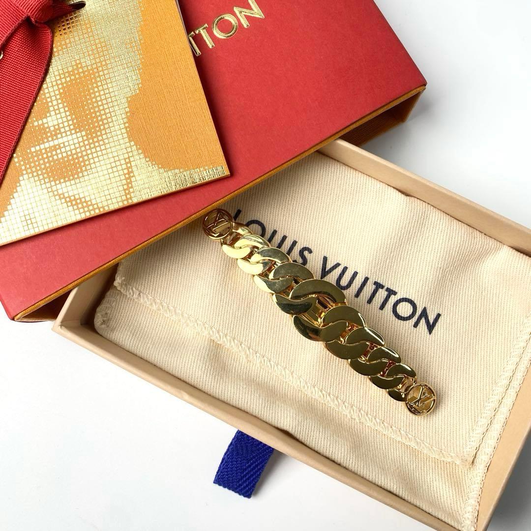 美品 ルイ ヴィトン アクセソワール シュブ 2D バレッタ ゴールド